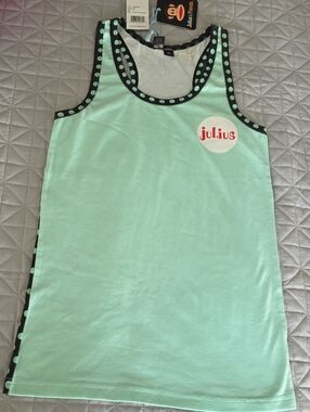 Julius Mint Green Tank Top with Black Polka-Dot Trim